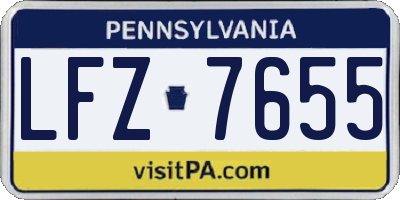 PA license plate LFZ7655