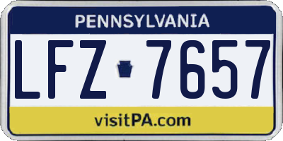 PA license plate LFZ7657