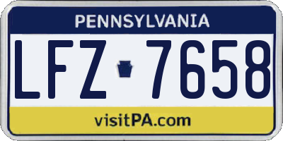 PA license plate LFZ7658