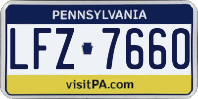 PA license plate LFZ7660