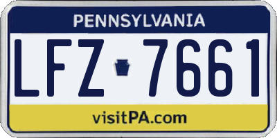 PA license plate LFZ7661