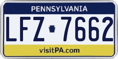 PA license plate LFZ7662