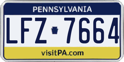 PA license plate LFZ7664