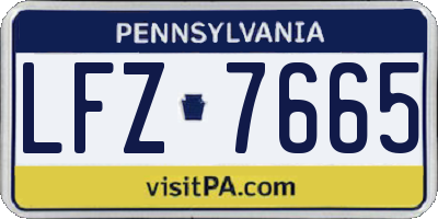 PA license plate LFZ7665