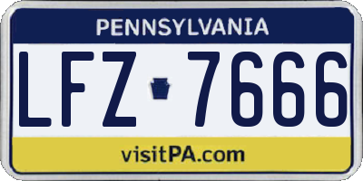 PA license plate LFZ7666