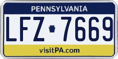 PA license plate LFZ7669