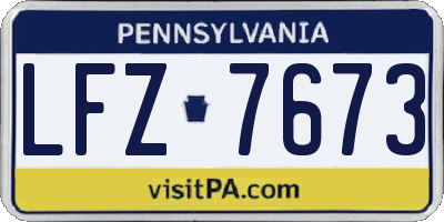 PA license plate LFZ7673
