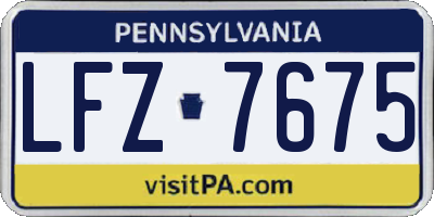 PA license plate LFZ7675