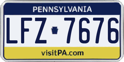 PA license plate LFZ7676
