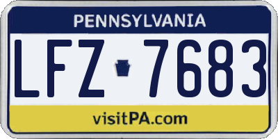 PA license plate LFZ7683
