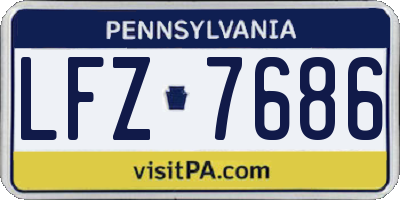 PA license plate LFZ7686