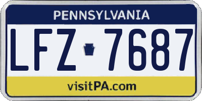 PA license plate LFZ7687