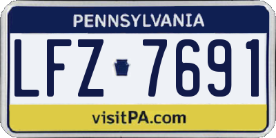 PA license plate LFZ7691
