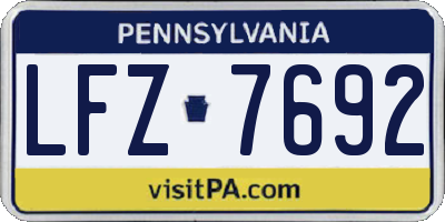 PA license plate LFZ7692