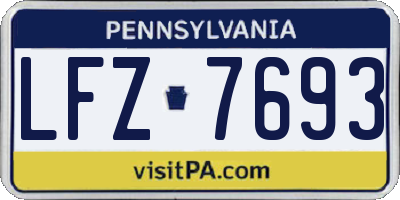 PA license plate LFZ7693