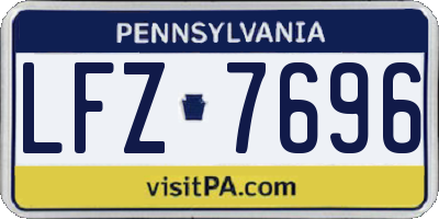 PA license plate LFZ7696