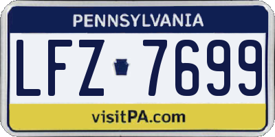 PA license plate LFZ7699