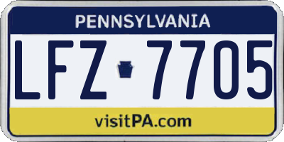 PA license plate LFZ7705
