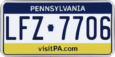 PA license plate LFZ7706