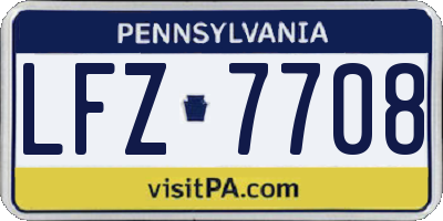 PA license plate LFZ7708