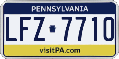 PA license plate LFZ7710