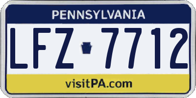 PA license plate LFZ7712