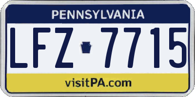 PA license plate LFZ7715