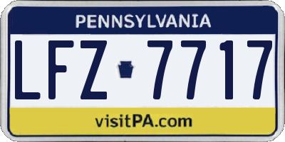 PA license plate LFZ7717