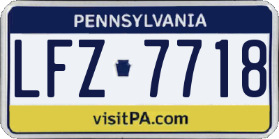 PA license plate LFZ7718