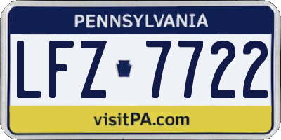 PA license plate LFZ7722