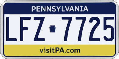 PA license plate LFZ7725
