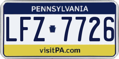 PA license plate LFZ7726