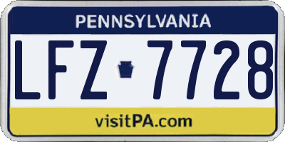 PA license plate LFZ7728