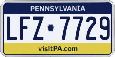 PA license plate LFZ7729
