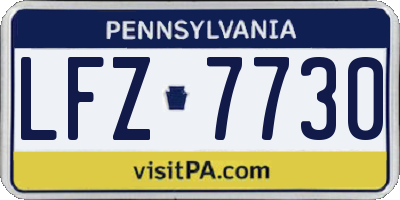 PA license plate LFZ7730