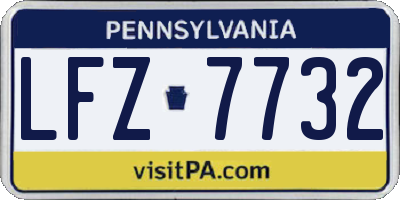PA license plate LFZ7732