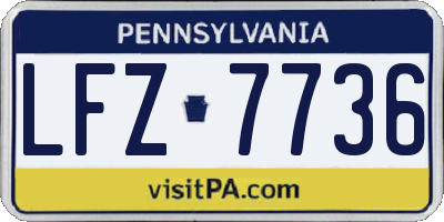 PA license plate LFZ7736