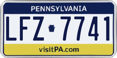 PA license plate LFZ7741