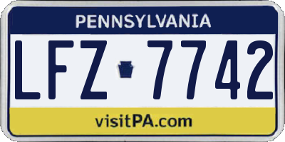 PA license plate LFZ7742