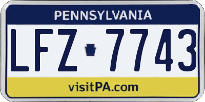 PA license plate LFZ7743