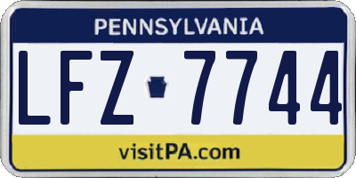 PA license plate LFZ7744
