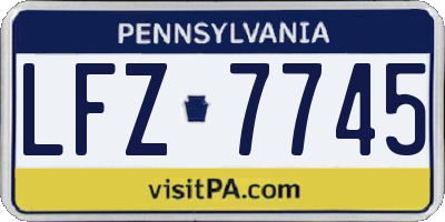 PA license plate LFZ7745