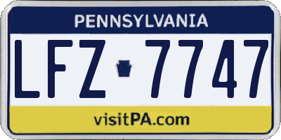 PA license plate LFZ7747