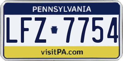 PA license plate LFZ7754