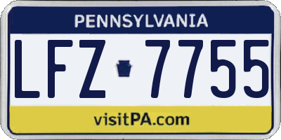 PA license plate LFZ7755