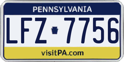 PA license plate LFZ7756