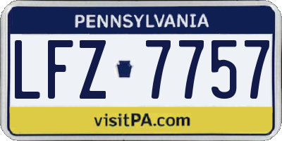 PA license plate LFZ7757