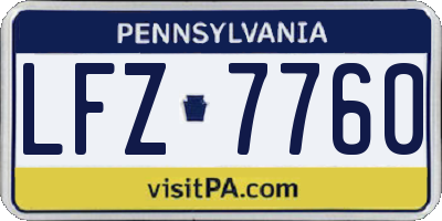 PA license plate LFZ7760