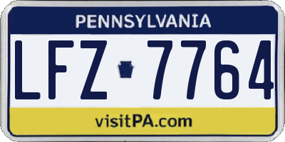 PA license plate LFZ7764