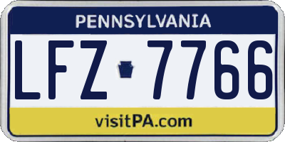 PA license plate LFZ7766